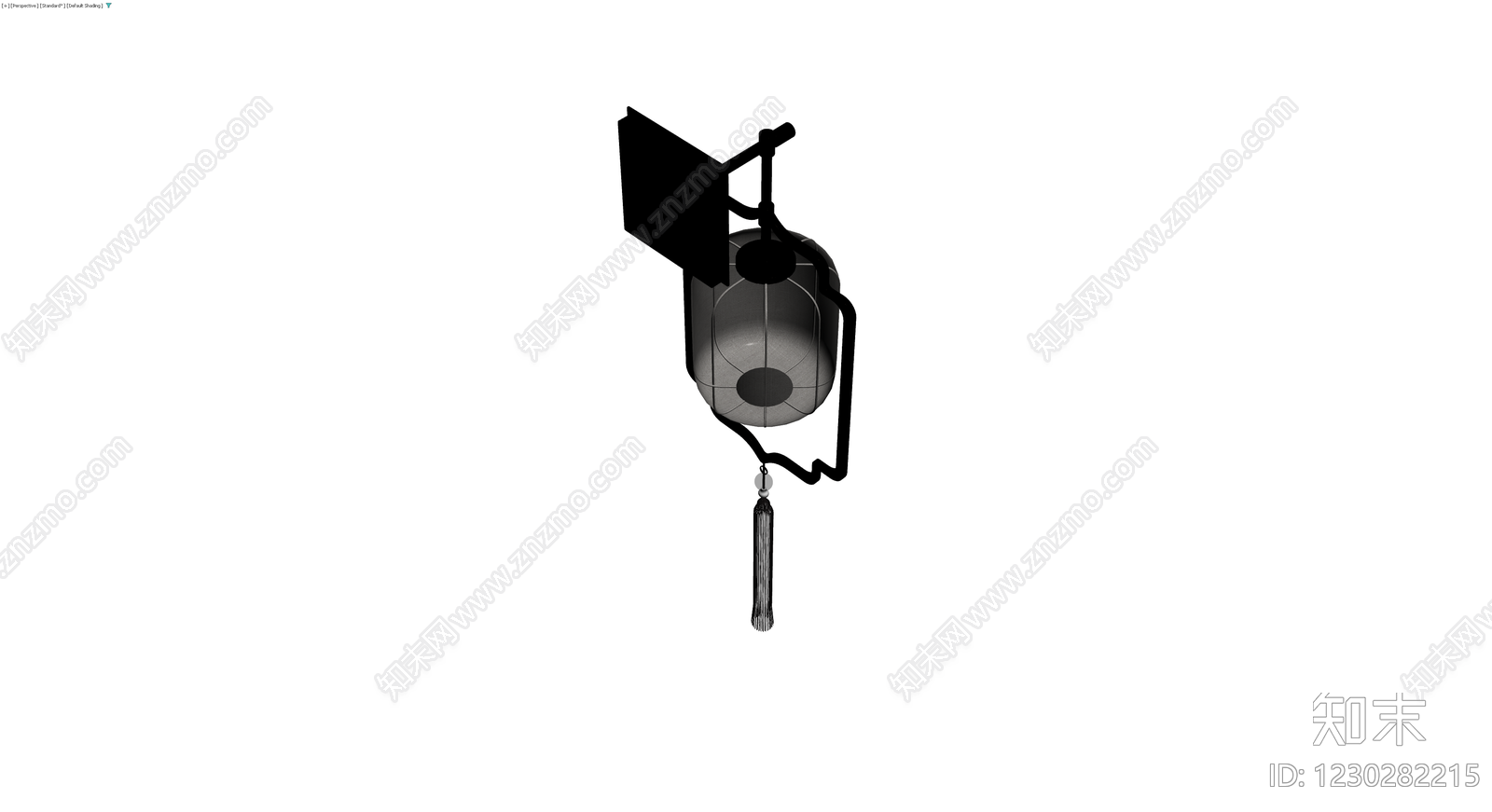 中式挂灯带牌匾流苏3D模型下载【ID:1230282215】