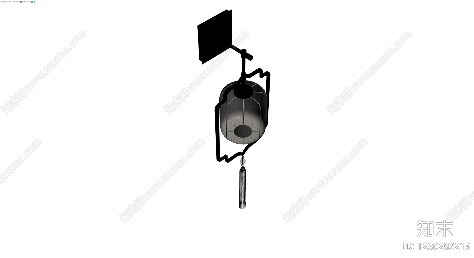 中式挂灯带牌匾流苏3D模型下载【ID:1230282215】