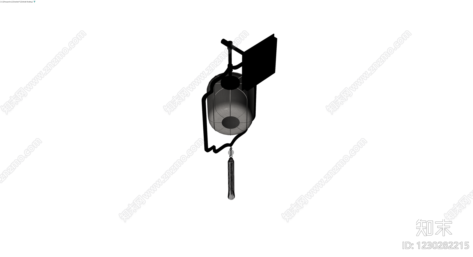 中式挂灯带牌匾流苏3D模型下载【ID:1230282215】