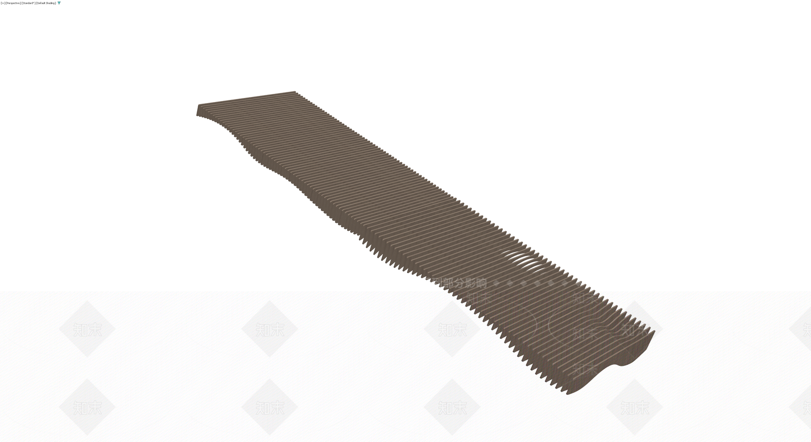波浪造型木质格栅3D模型下载【ID:1230665870】