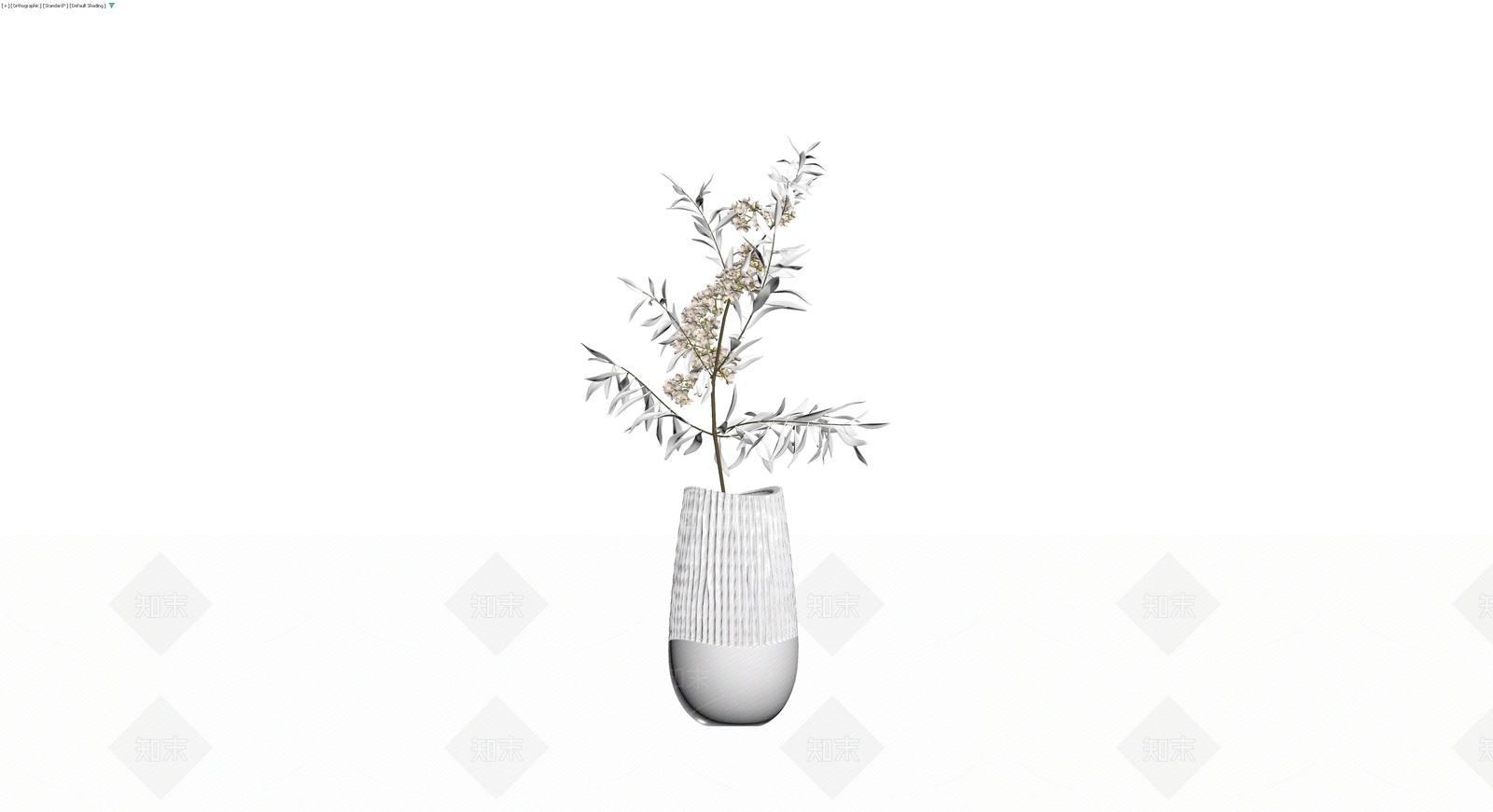 纹理花瓶配植物3D模型下载【ID:1230344350】