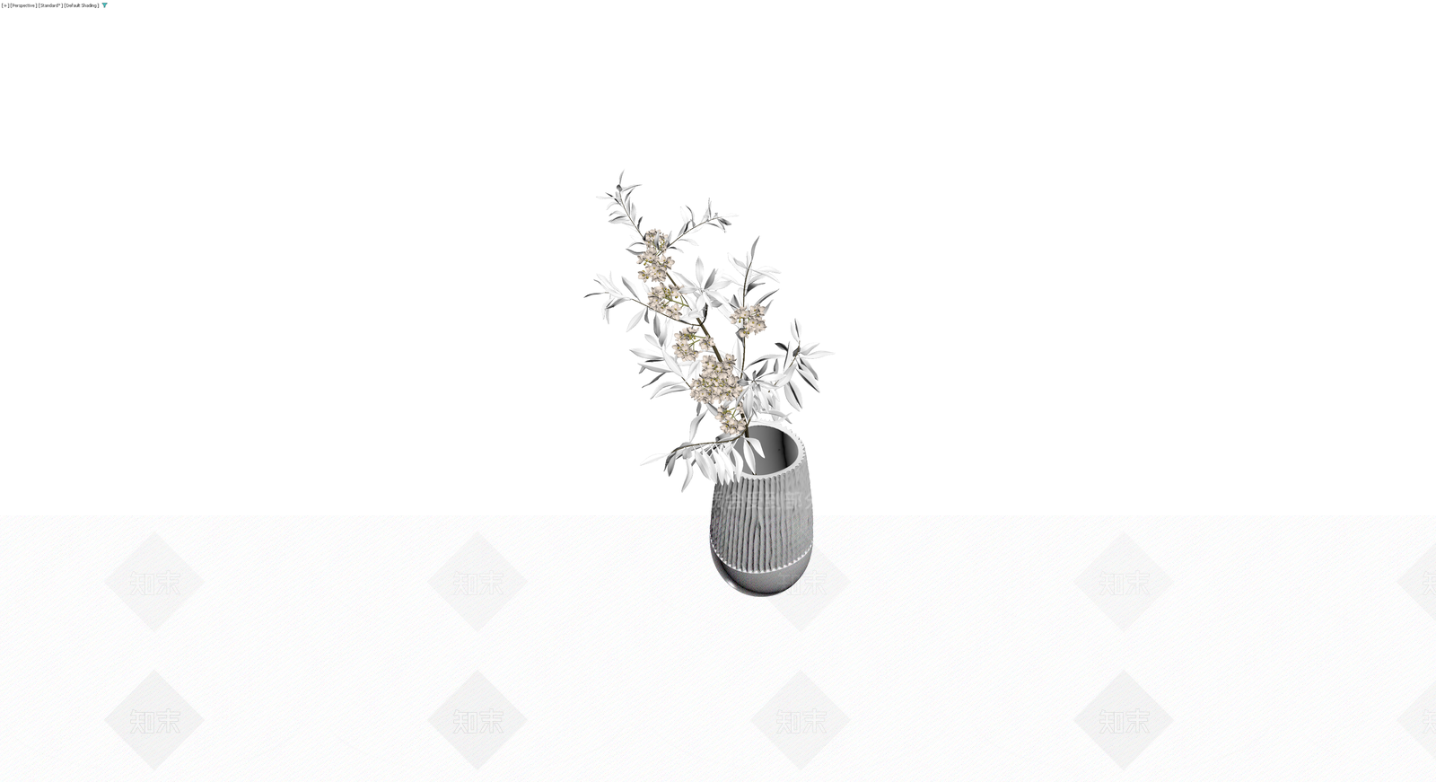 纹理花瓶配植物3D模型下载【ID:1230344350】