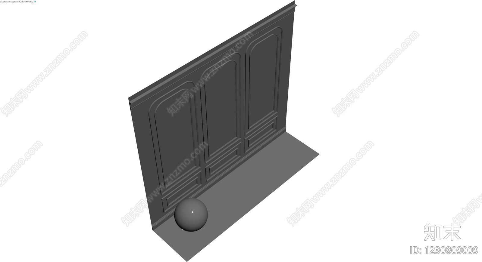 灰色护墙板模型3D模型下载【ID:1230809009】