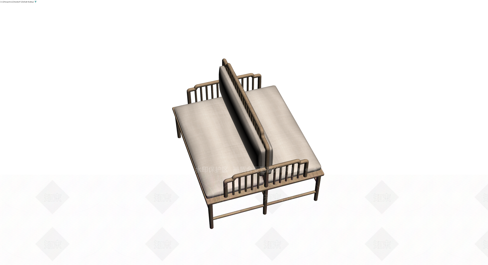 木质靠背软包长椅3D模型下载【ID:1230656852】