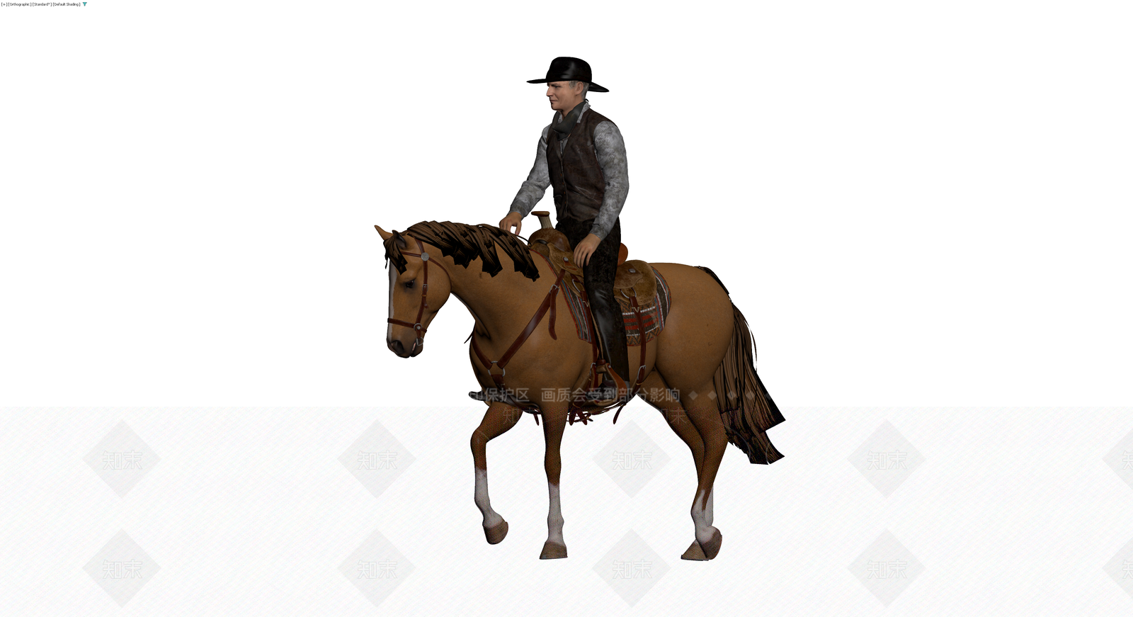 骑马牛仔角色模型3D模型下载【ID:1230563902】
