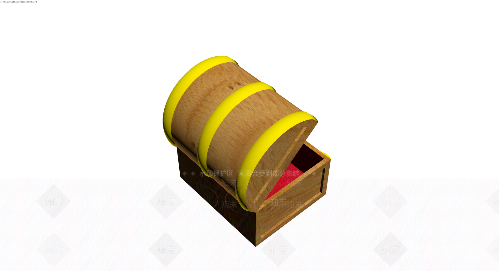 木质宝箱带宝石3D模型下载【ID:1230750691】