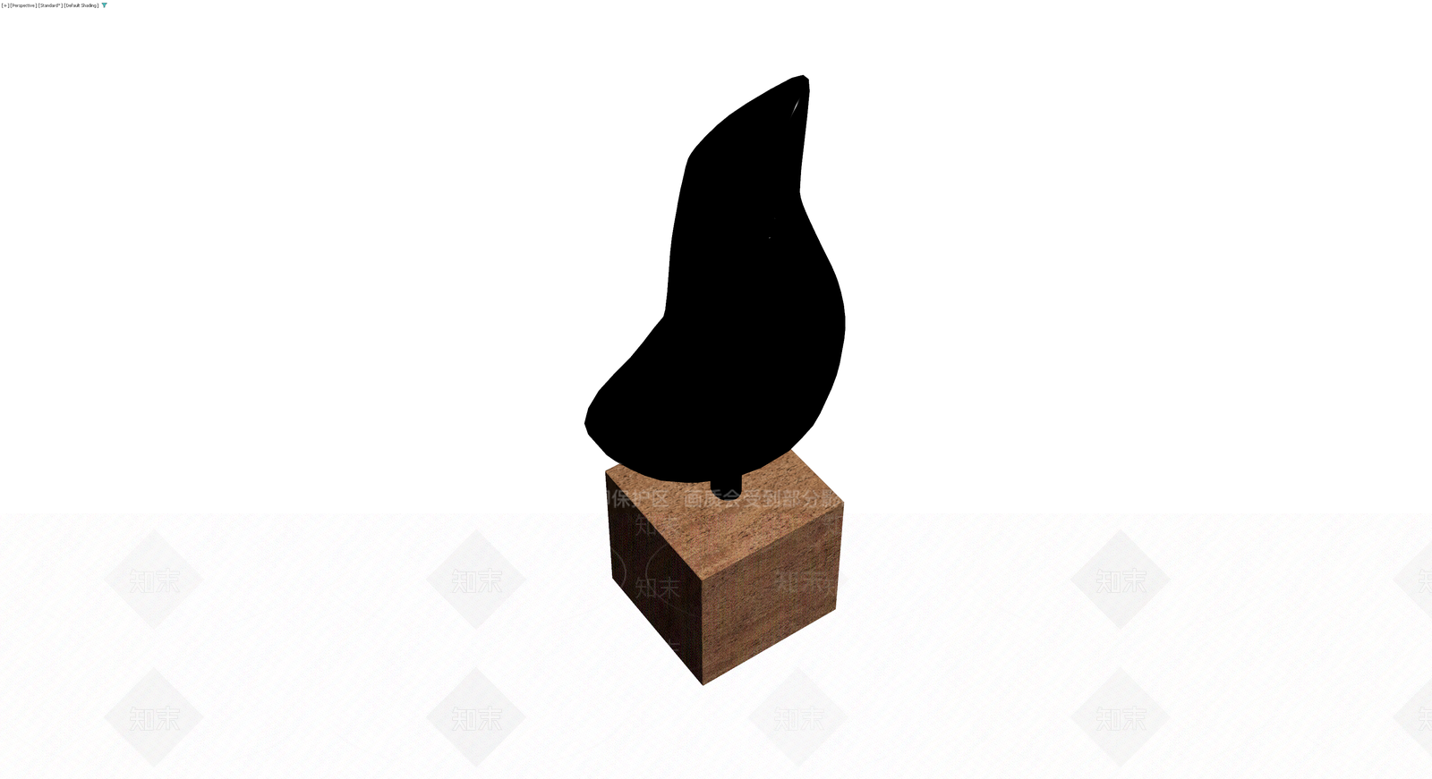 黑色雕塑摆件3D模型下载【ID:1229652267】