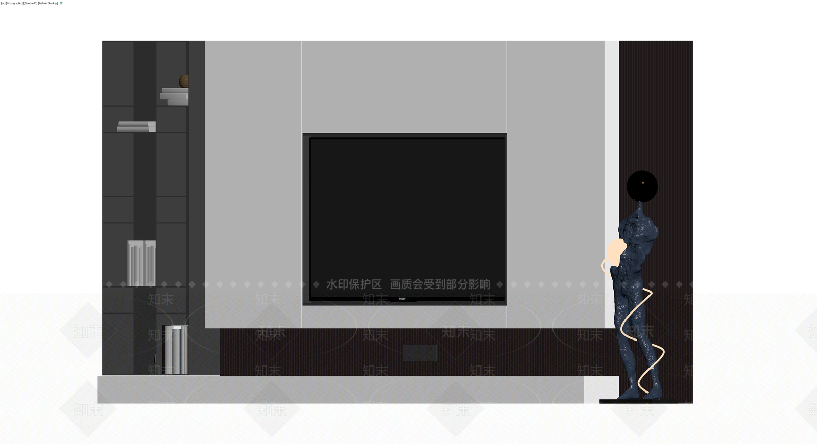现代风格电视墙组合3D模型下载【ID:1229681057】