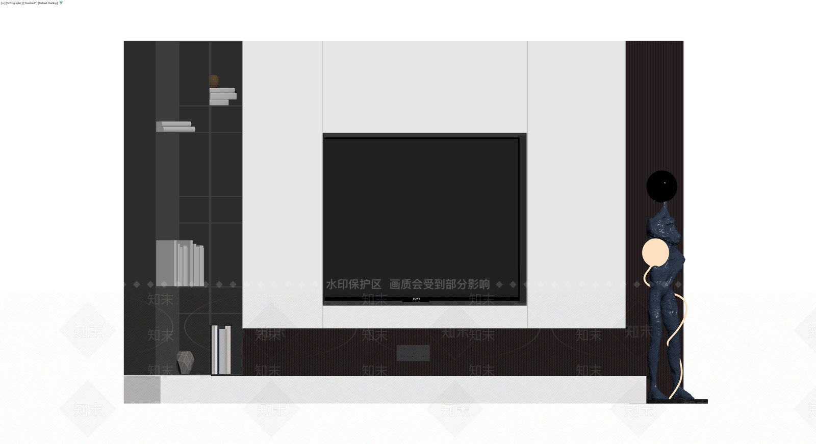 现代风格电视墙组合3D模型下载【ID:1229681057】