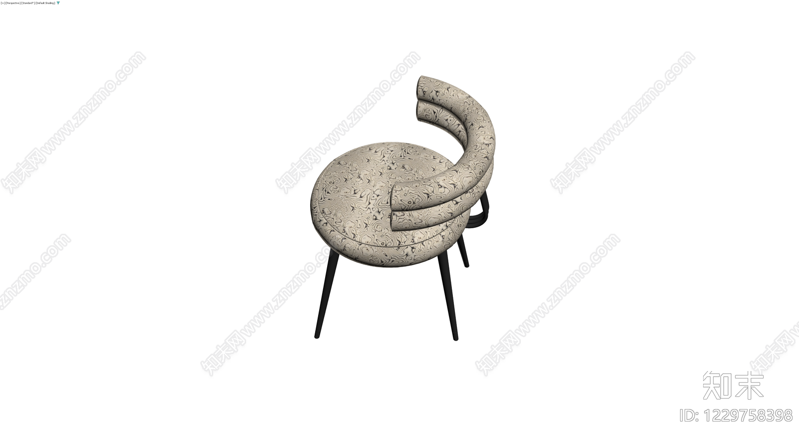 纹理软包餐椅3D模型下载【ID:1229758398】