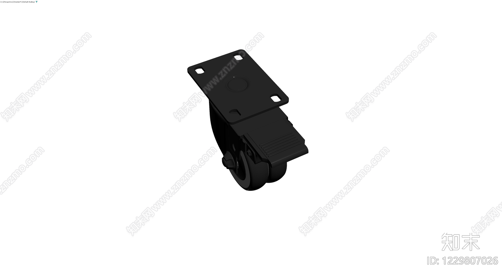 黑色万向脚轮组件3D模型下载【ID:1229807026】