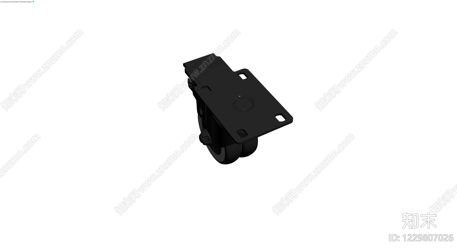 黑色万向脚轮组件3D模型下载【ID:1229807026】