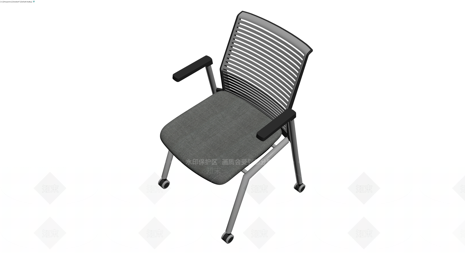 灰色网布办公转椅3D模型下载【ID:1230118538】