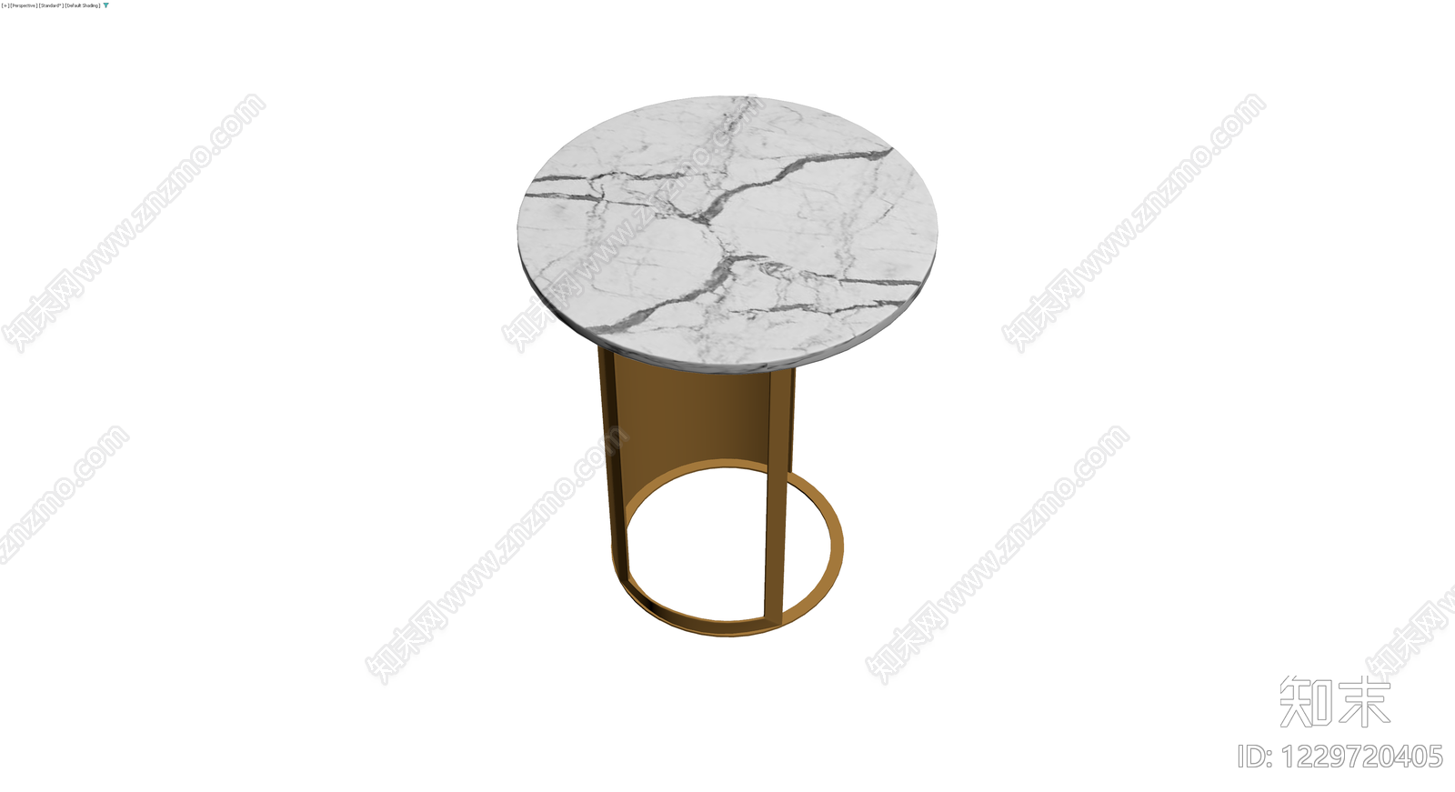 大理石台面金属边几3D模型下载【ID:1229720405】