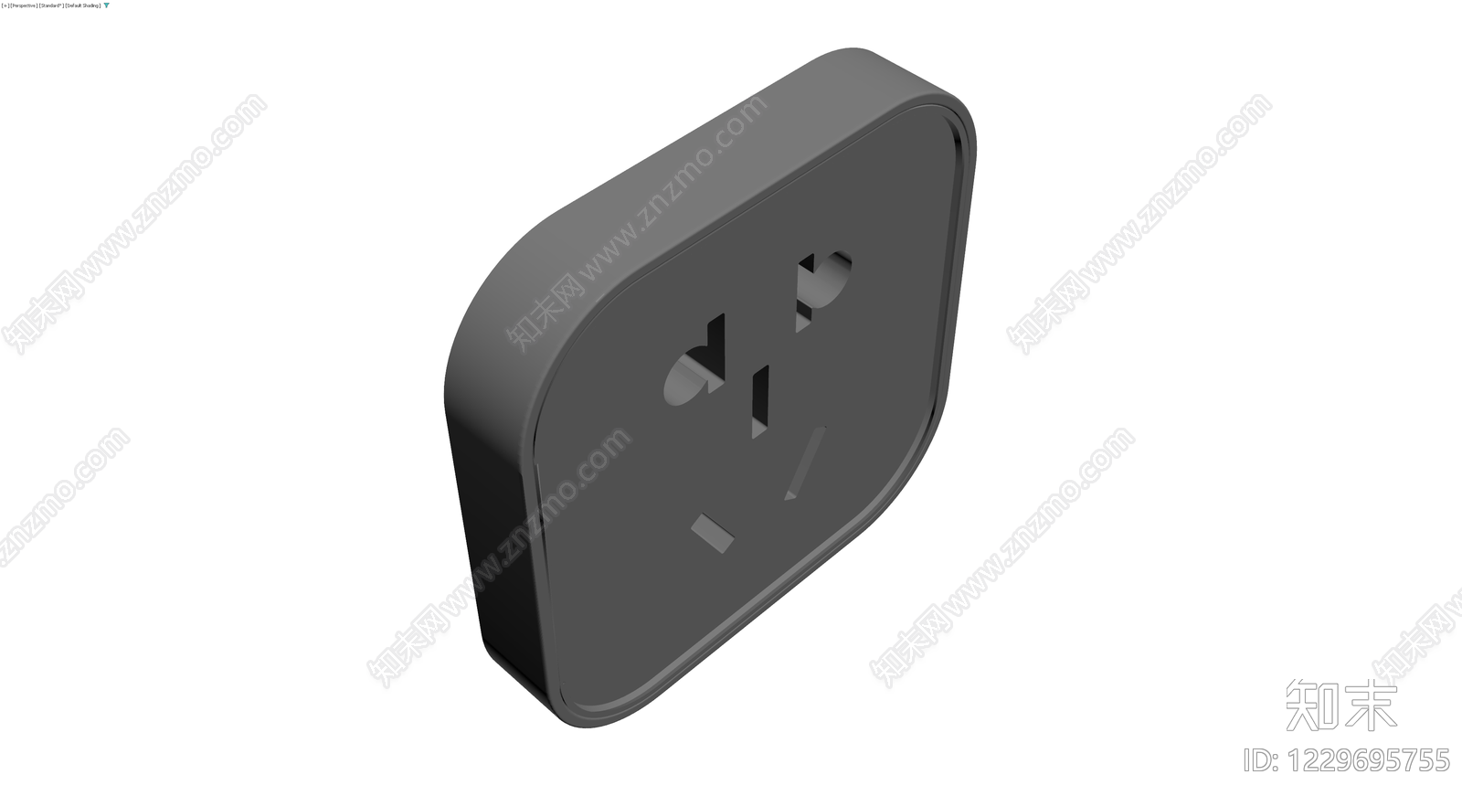 灰色电源插座面板3D模型下载【ID:1229695755】