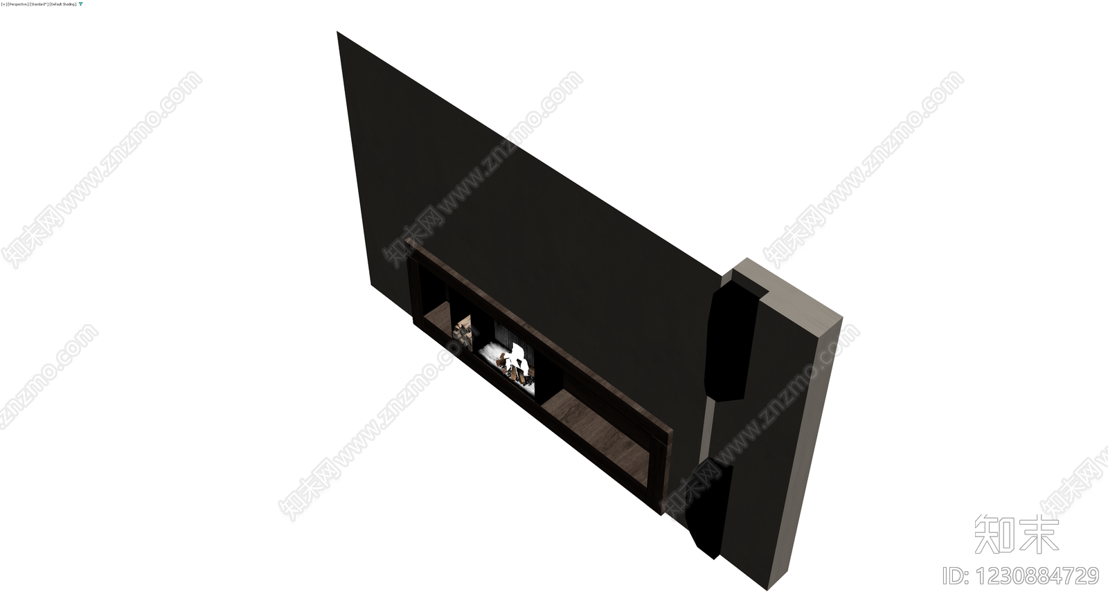 现代壁炉与木柴组合3D模型下载【ID:1230884729】