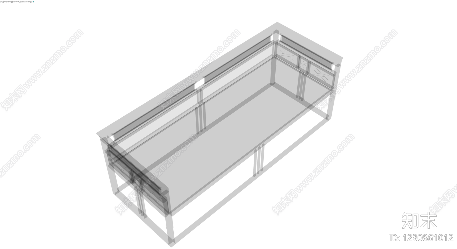 灰色调长条桌模型3D模型下载【ID:1230861012】
