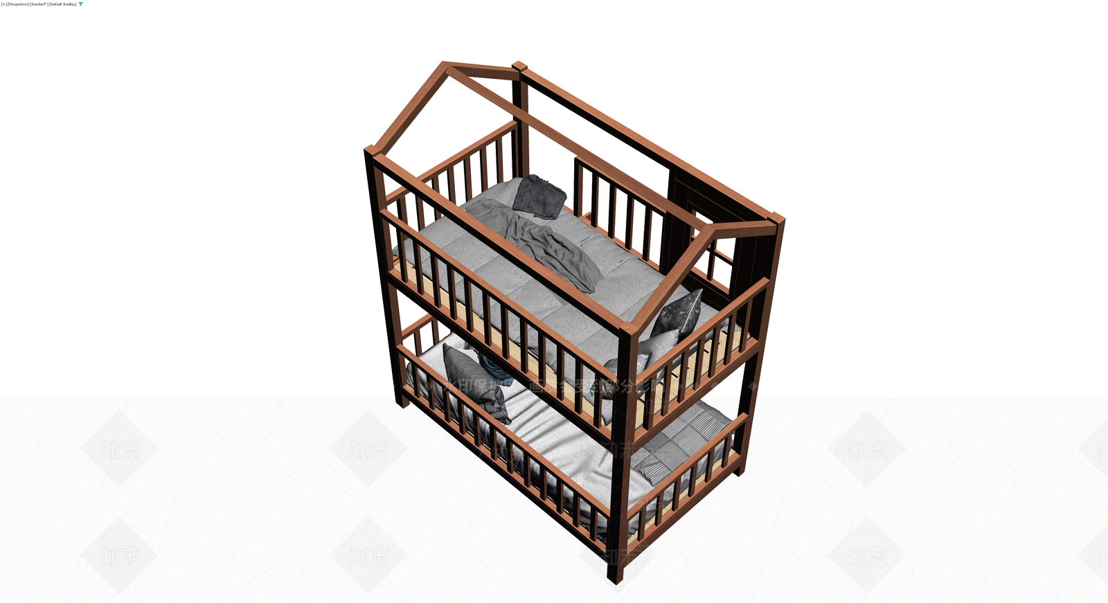 木质双层儿童床模型3D模型下载【ID:1230336703】