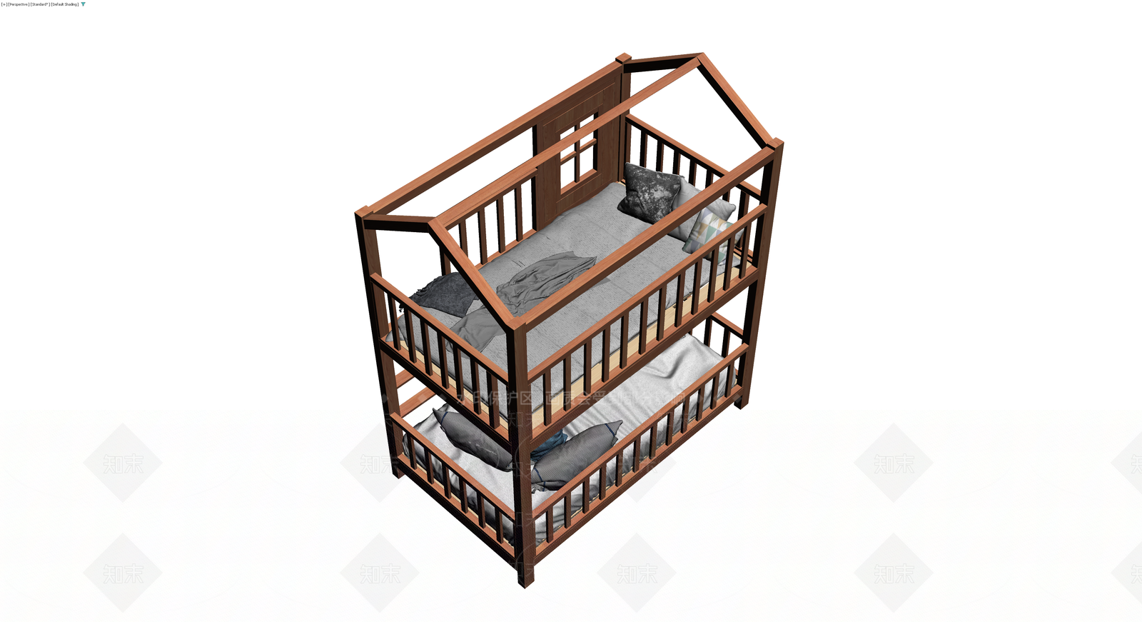 木质双层儿童床模型3D模型下载【ID:1230336703】