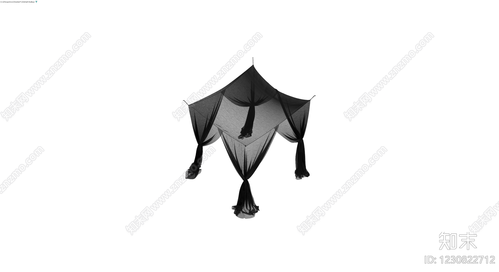 黑色纱幔帷幔组合3D模型下载【ID:1230822712】