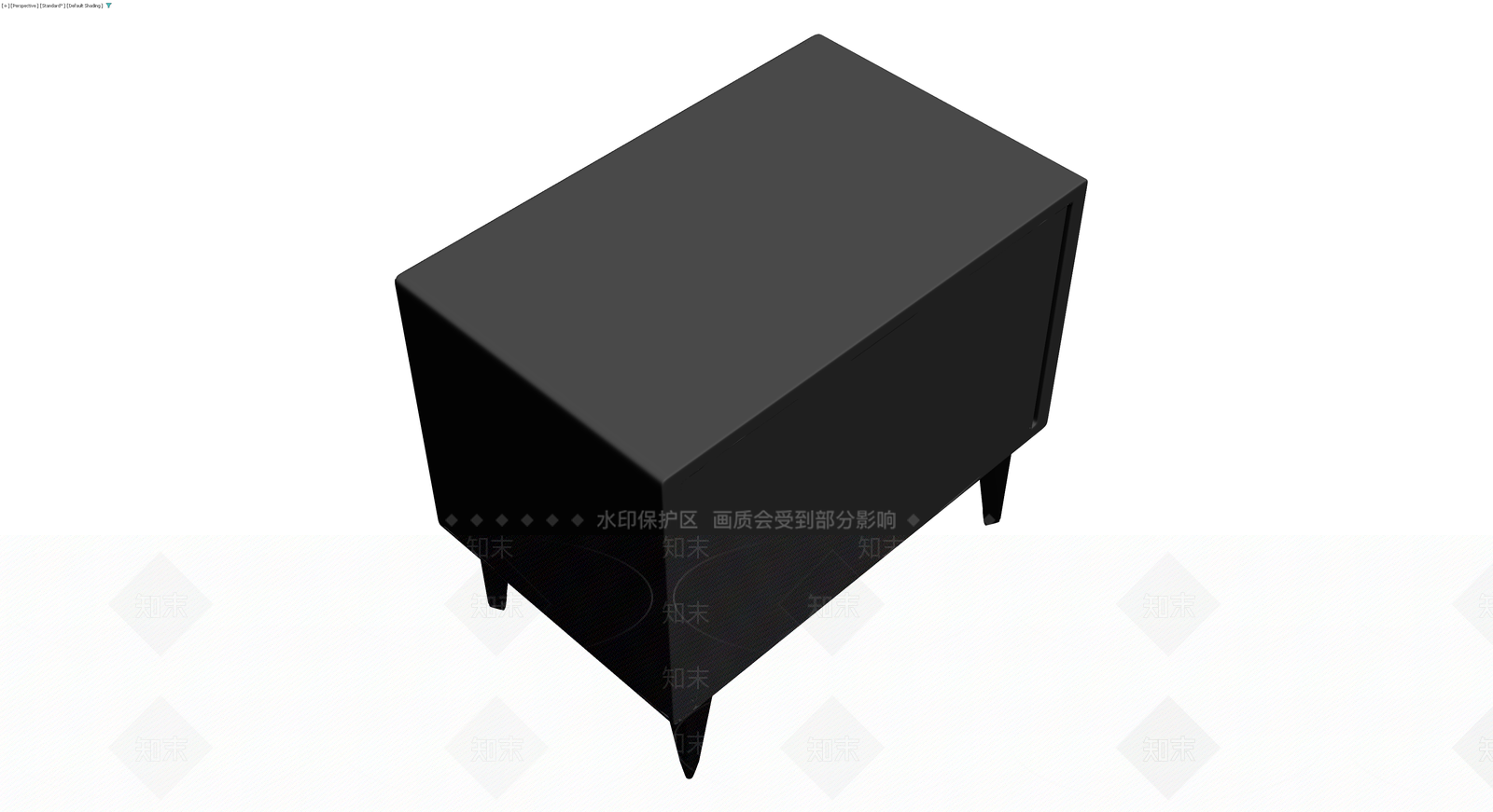黑色双抽屉床头柜3D模型下载【ID:1230597085】