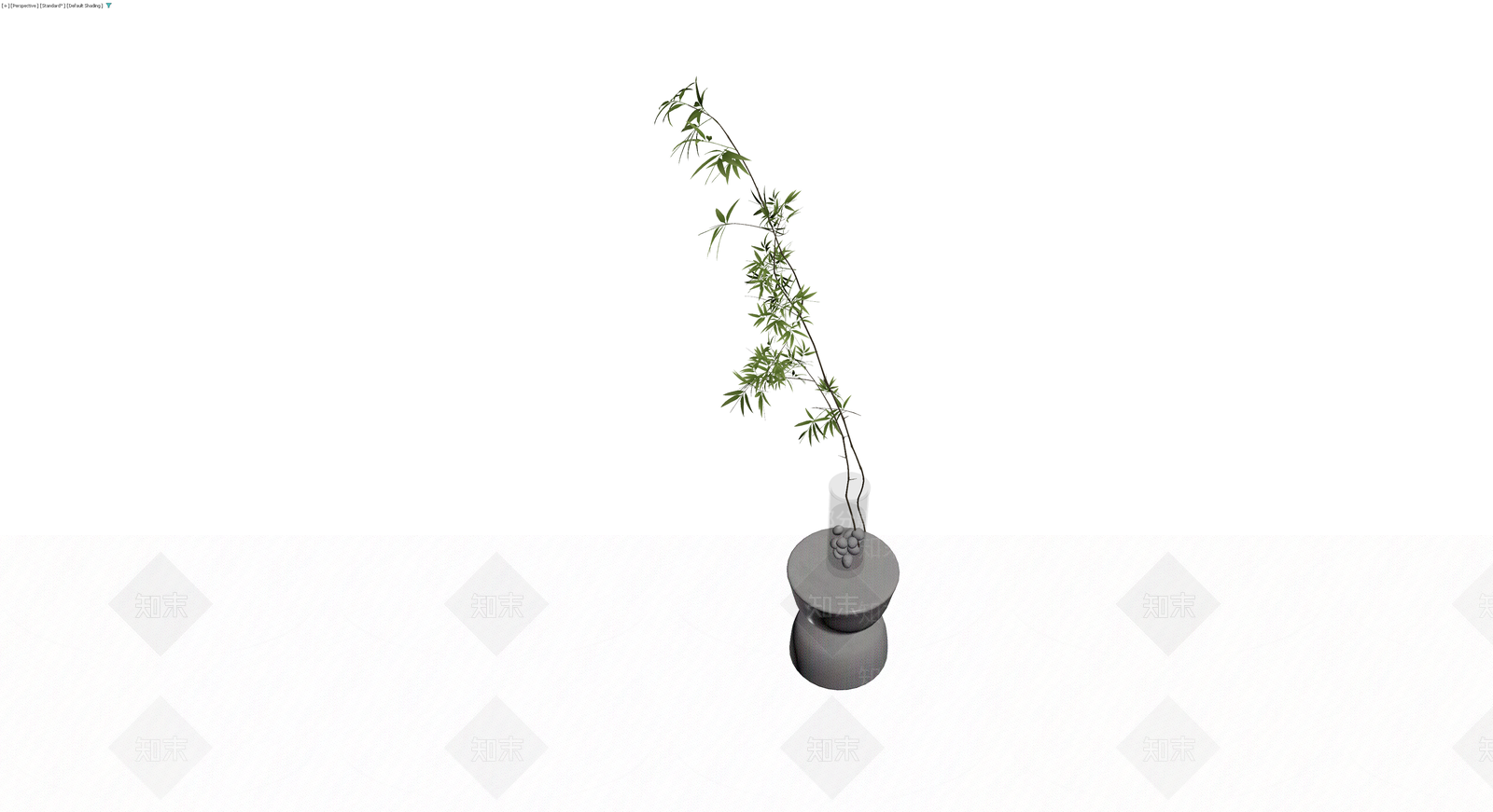 竹枝插花灰模3D模型下载【ID:1230107367】