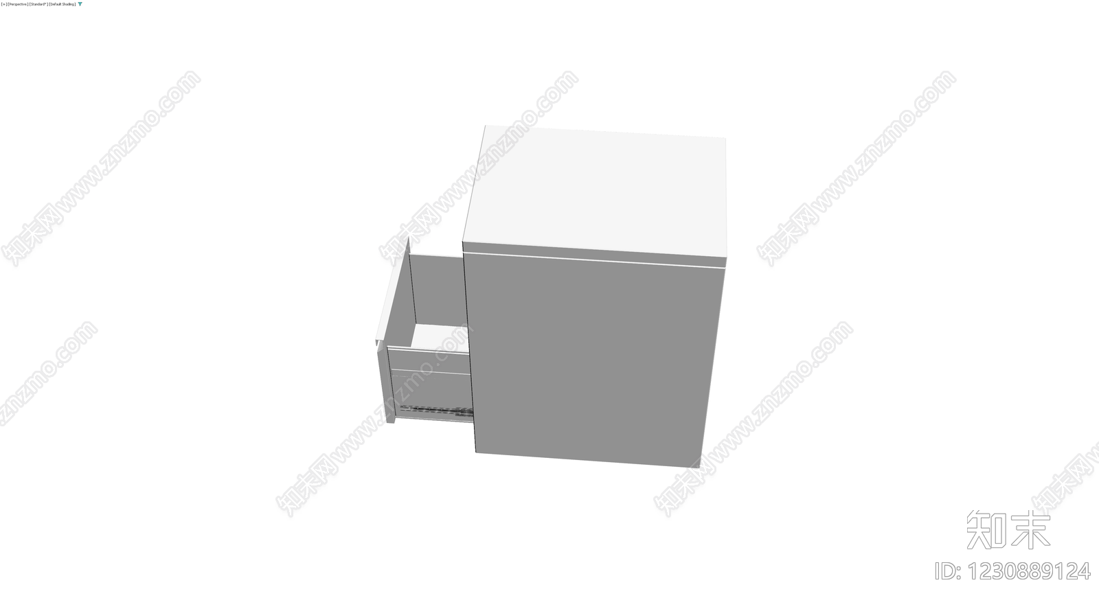 双抽屉柜体模型3D模型下载【ID:1230889124】