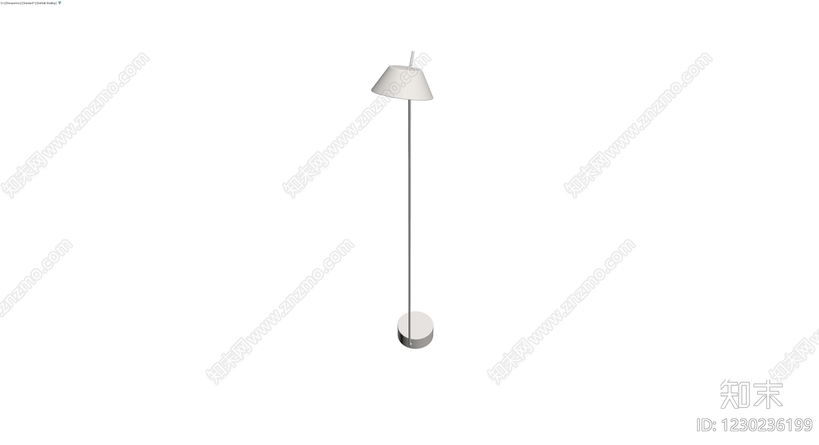 白色简约落地灯3D模型下载【ID:1230236199】