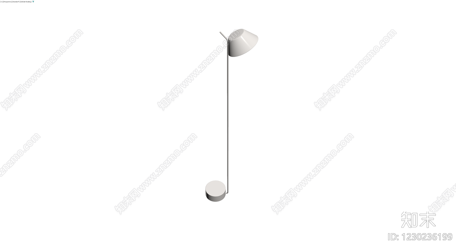 白色简约落地灯3D模型下载【ID:1230236199】