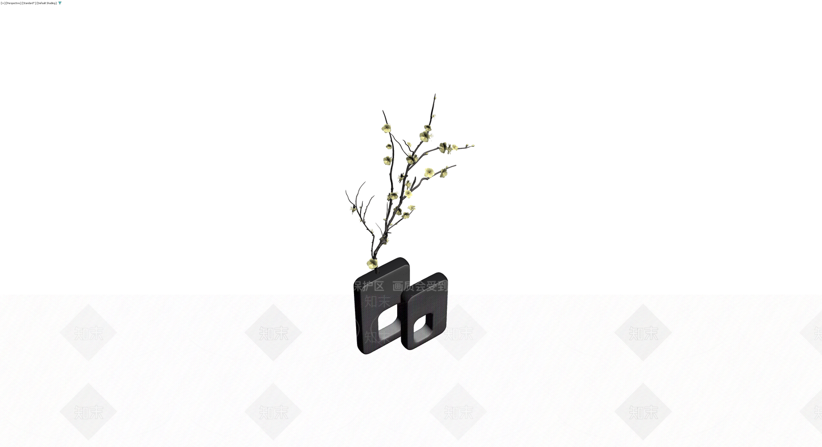 现代方形花瓶插花组合3D模型下载【ID:1230779877】