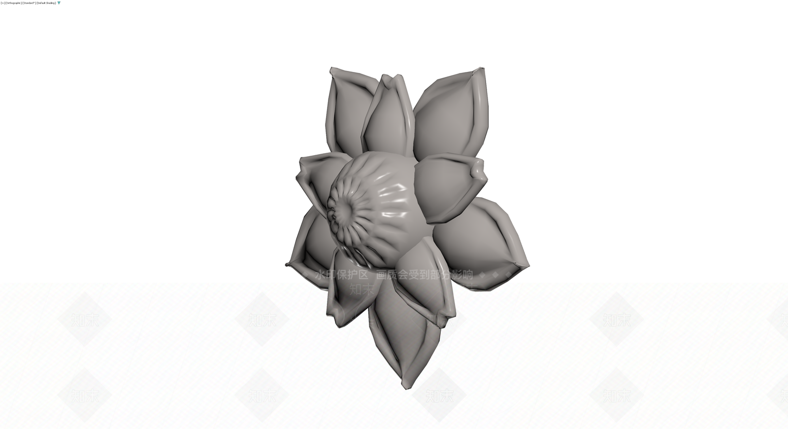 灰色调莲花/花卉雕塑3D模型下载【ID:1230690480】