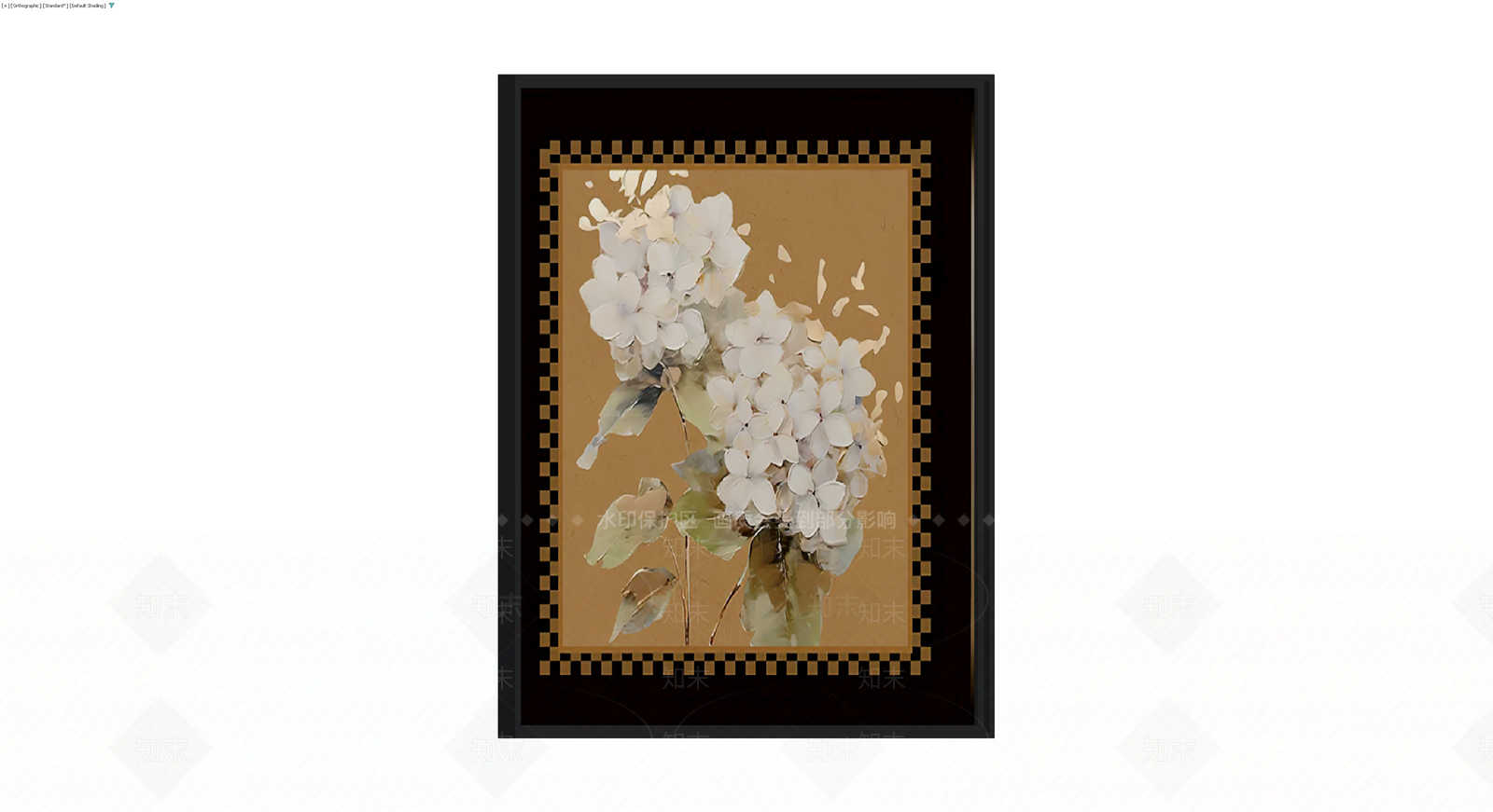 带框白色绣球花挂画3D模型下载【ID:1230623106】