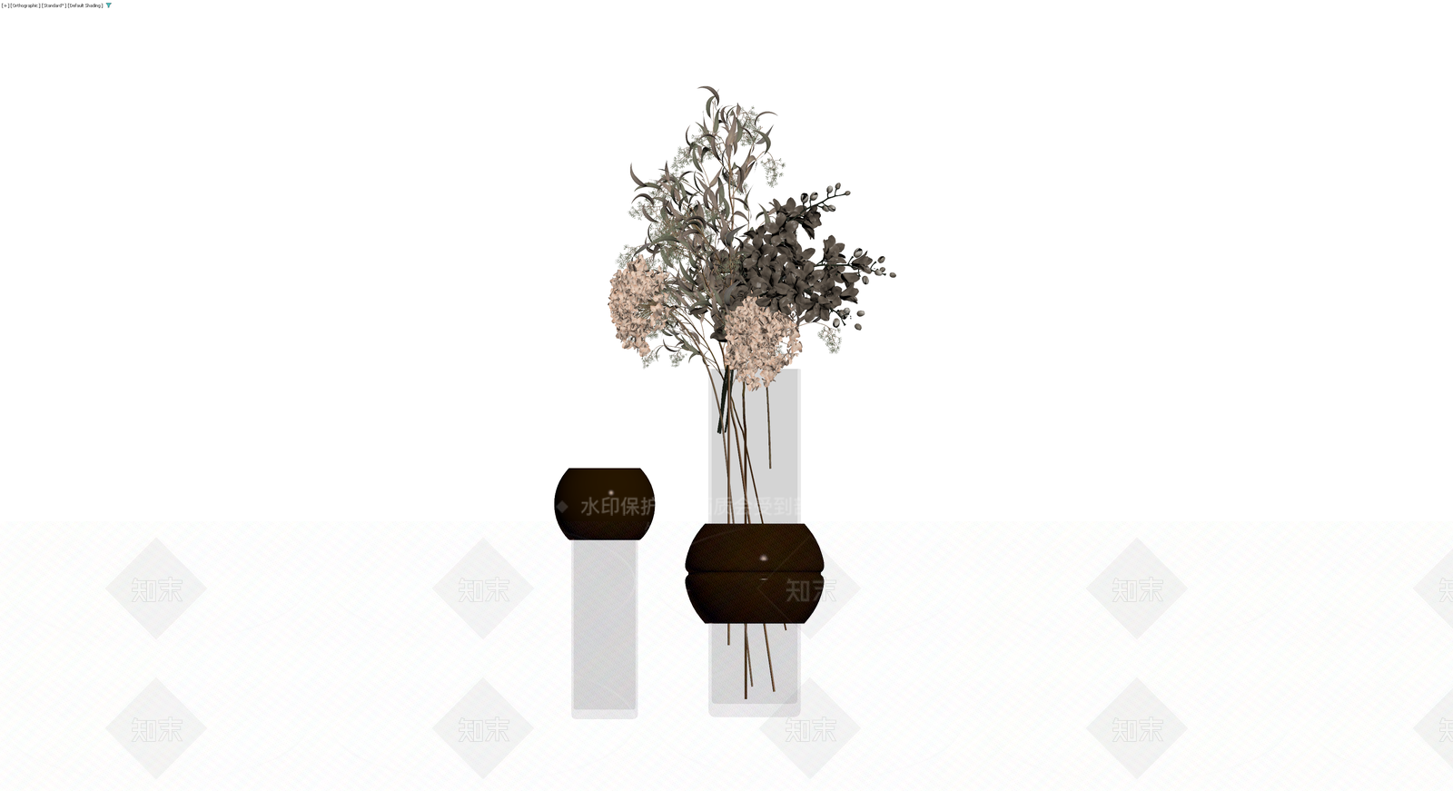 组合盆栽与花瓶3D模型下载【ID:1229671828】