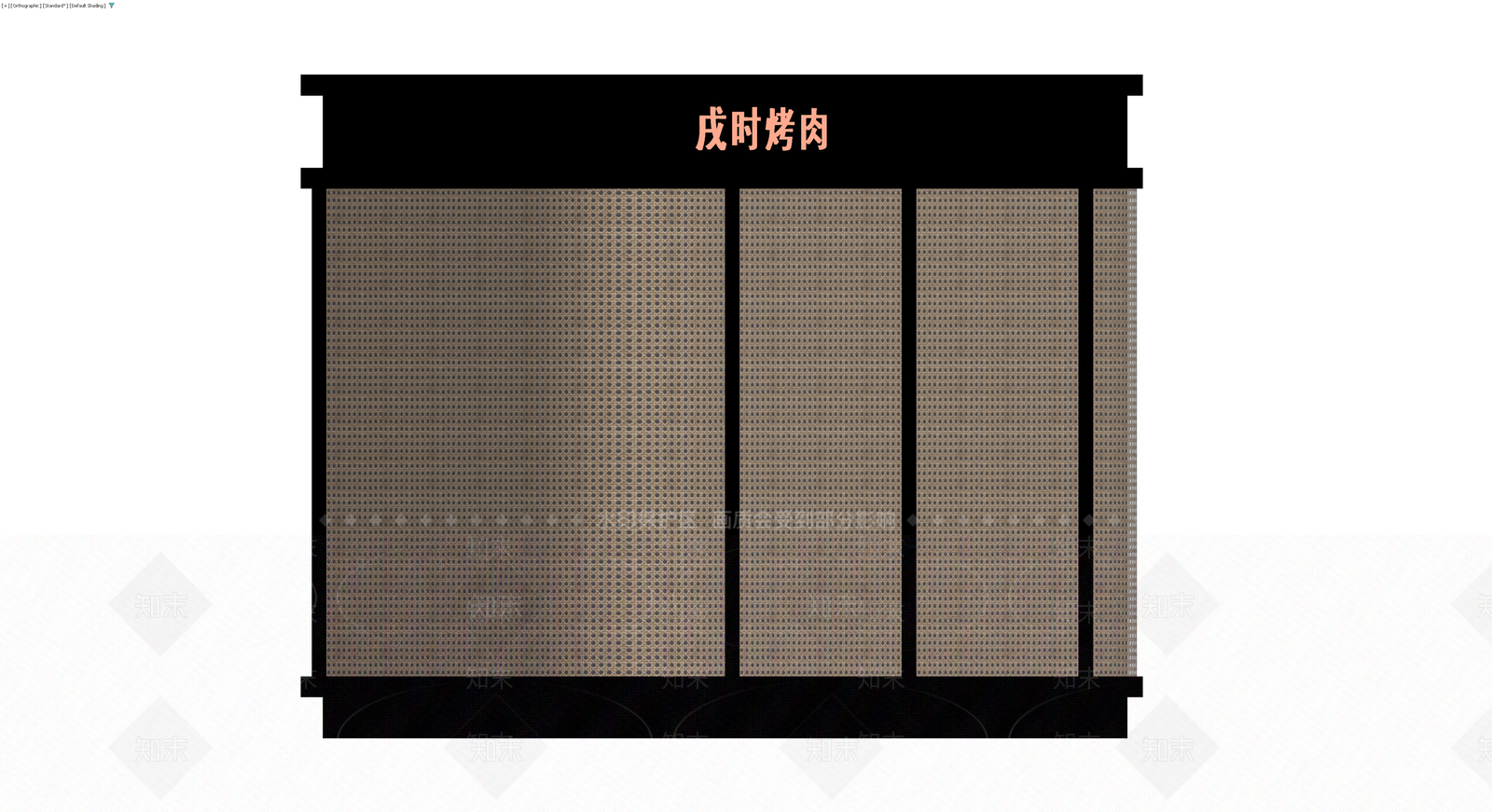 黑色框架烤肉炉3D模型下载【ID:1230103809】