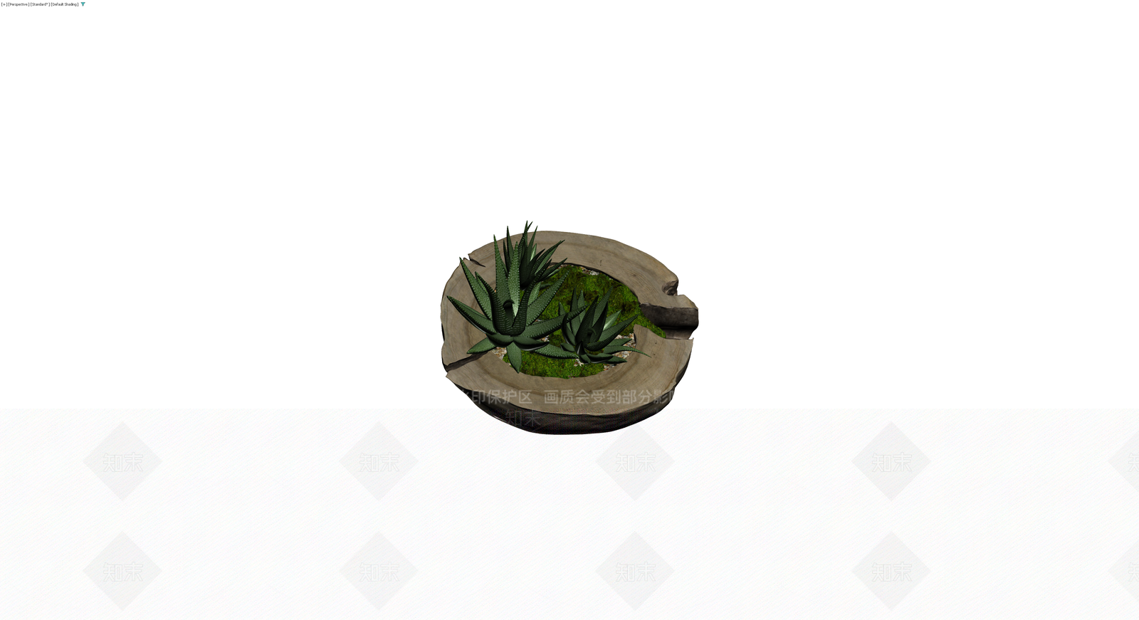 木质花盆多肉盆栽组合3D模型下载【ID:1230582474】