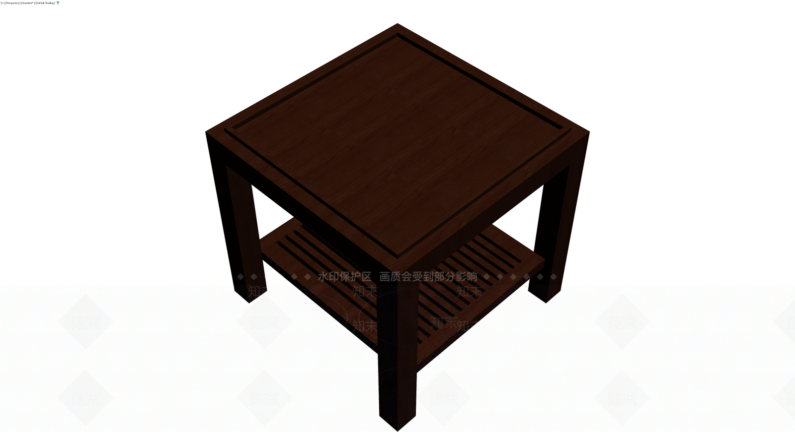 深色实木方几3D模型下载【ID:1230010228】