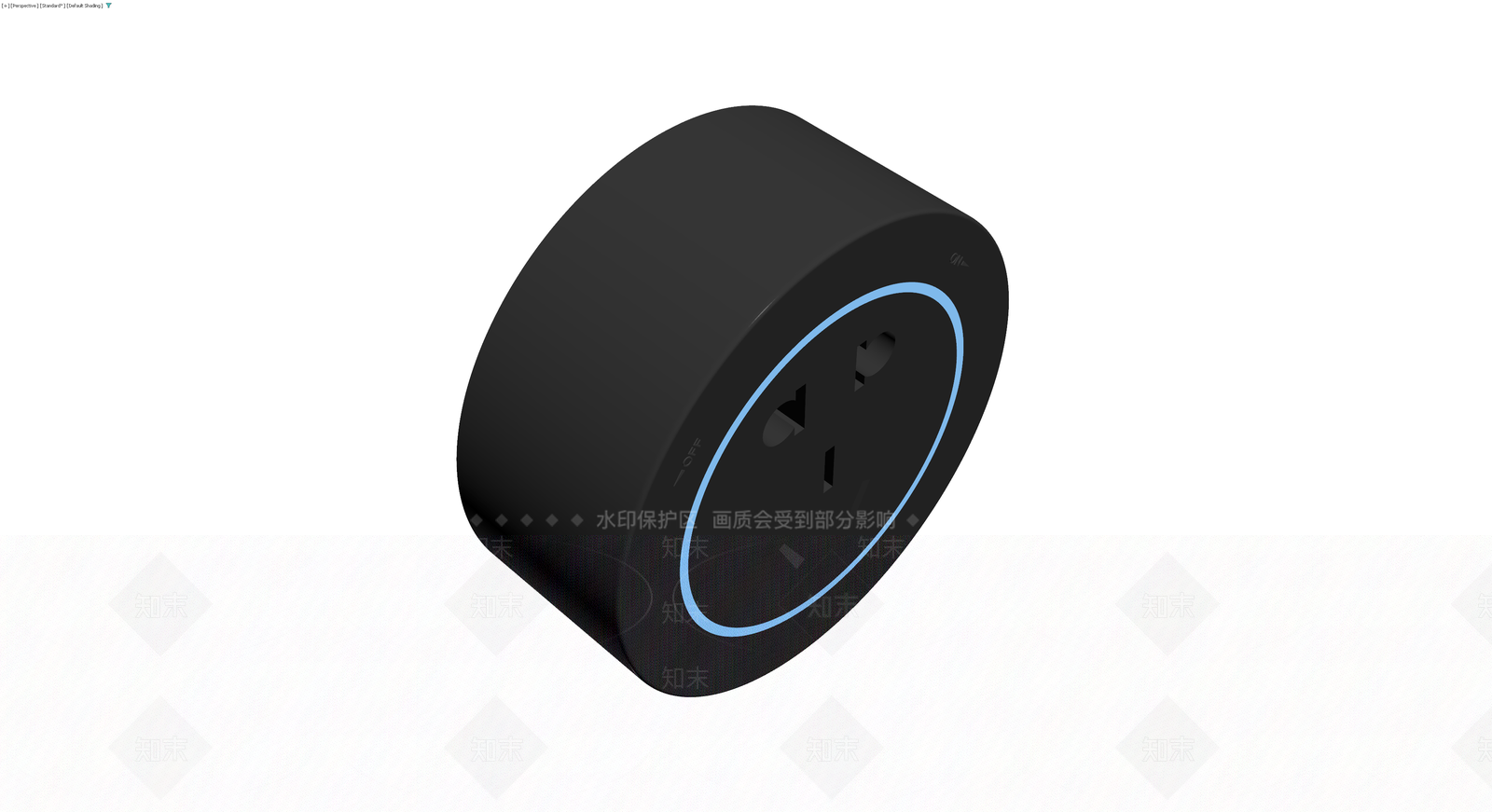 黑色圆柱电源插座3D模型下载【ID:1230355575】