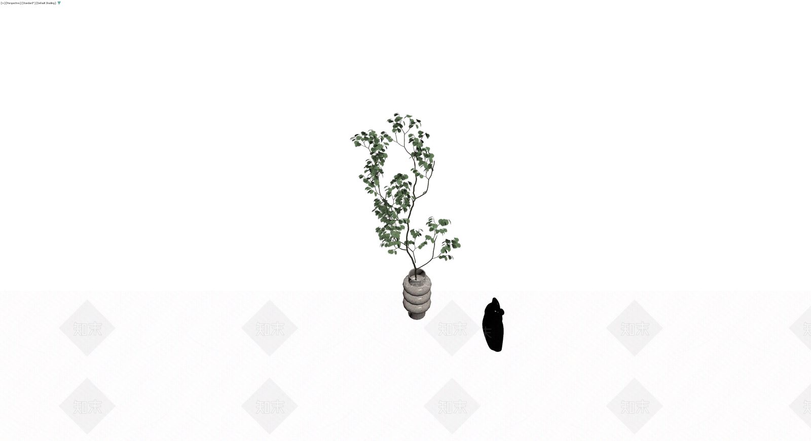 陶瓷花瓶配绿植3D模型下载【ID:1229633506】
