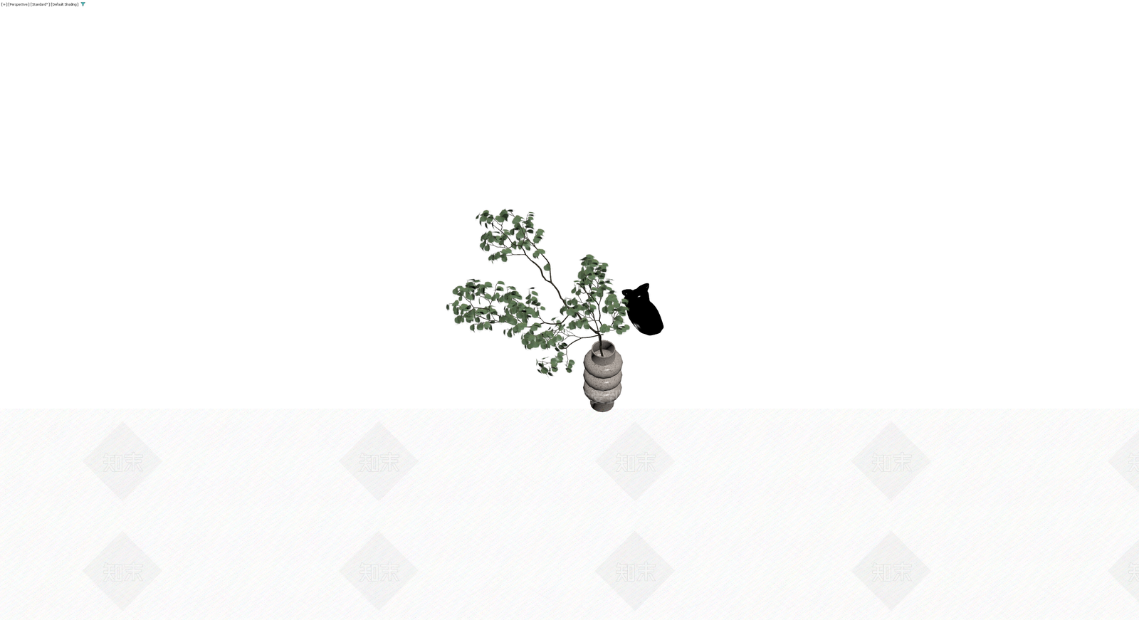 陶瓷花瓶配绿植3D模型下载【ID:1229633506】