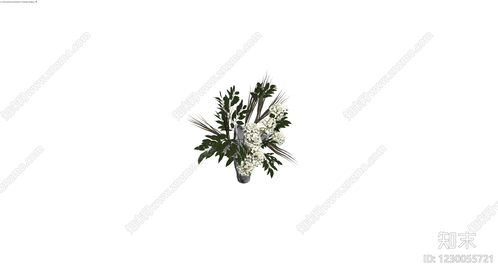 灰模花瓶花艺组合3D模型下载【ID:1230055721】