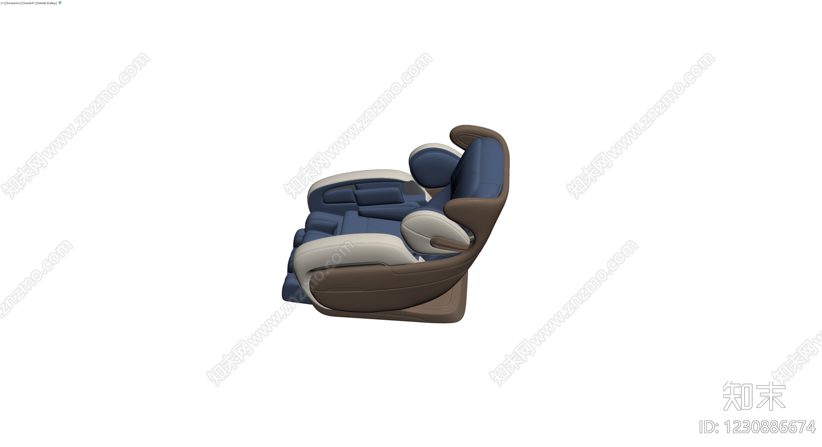 蓝棕配色按摩椅3D模型下载【ID:1230886674】