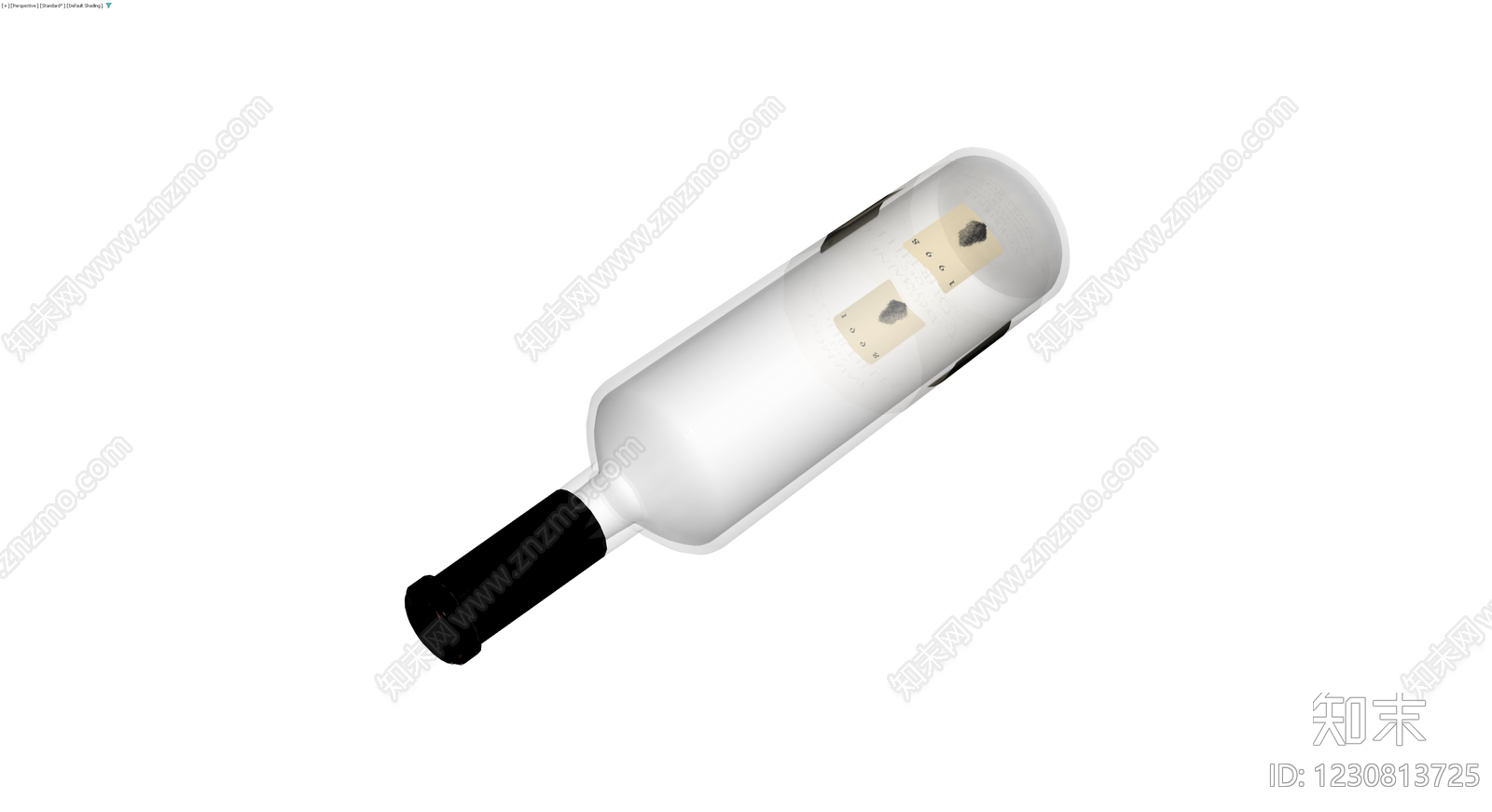 带标签白色酒瓶3D模型下载【ID:1230813725】