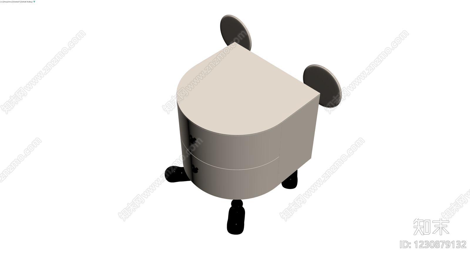 米奇造型双斗床头柜3D模型下载【ID:1230879132】