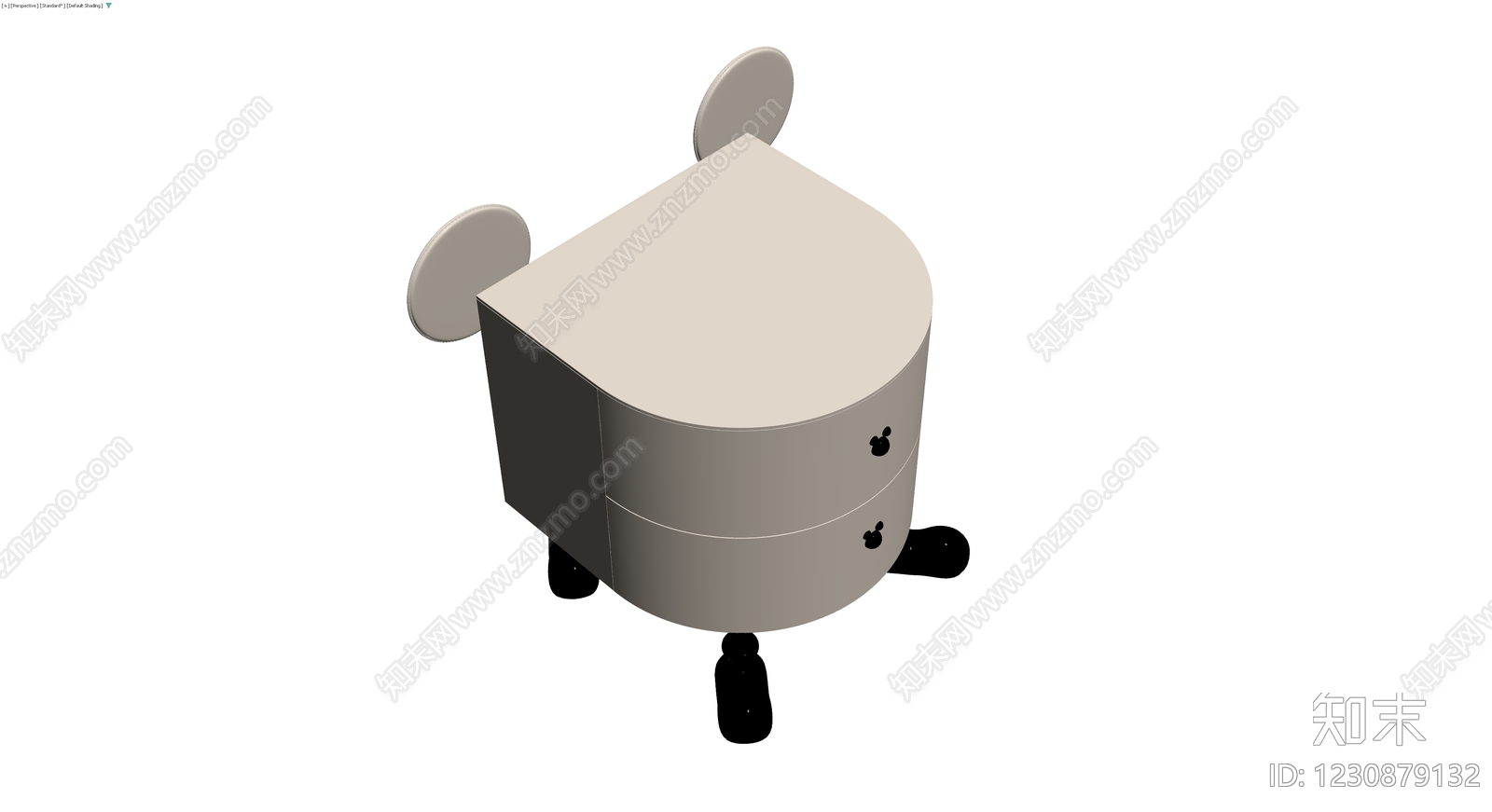 米奇造型双斗床头柜3D模型下载【ID:1230879132】