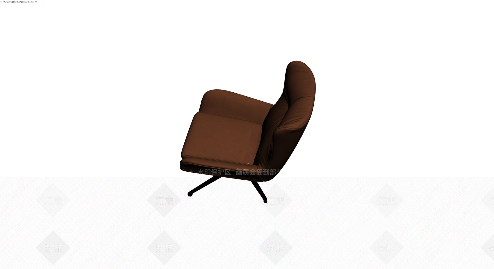 棕色皮质旋转休闲椅3D模型下载【ID:1230459721】
