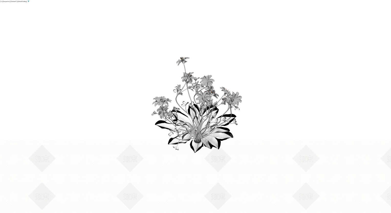 灰模花卉盆栽组合3D模型下载【ID:1230534427】