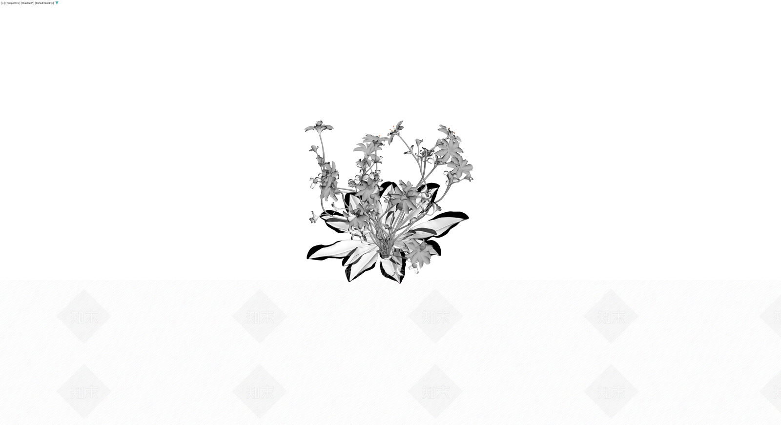 灰模花卉盆栽组合3D模型下载【ID:1230534427】