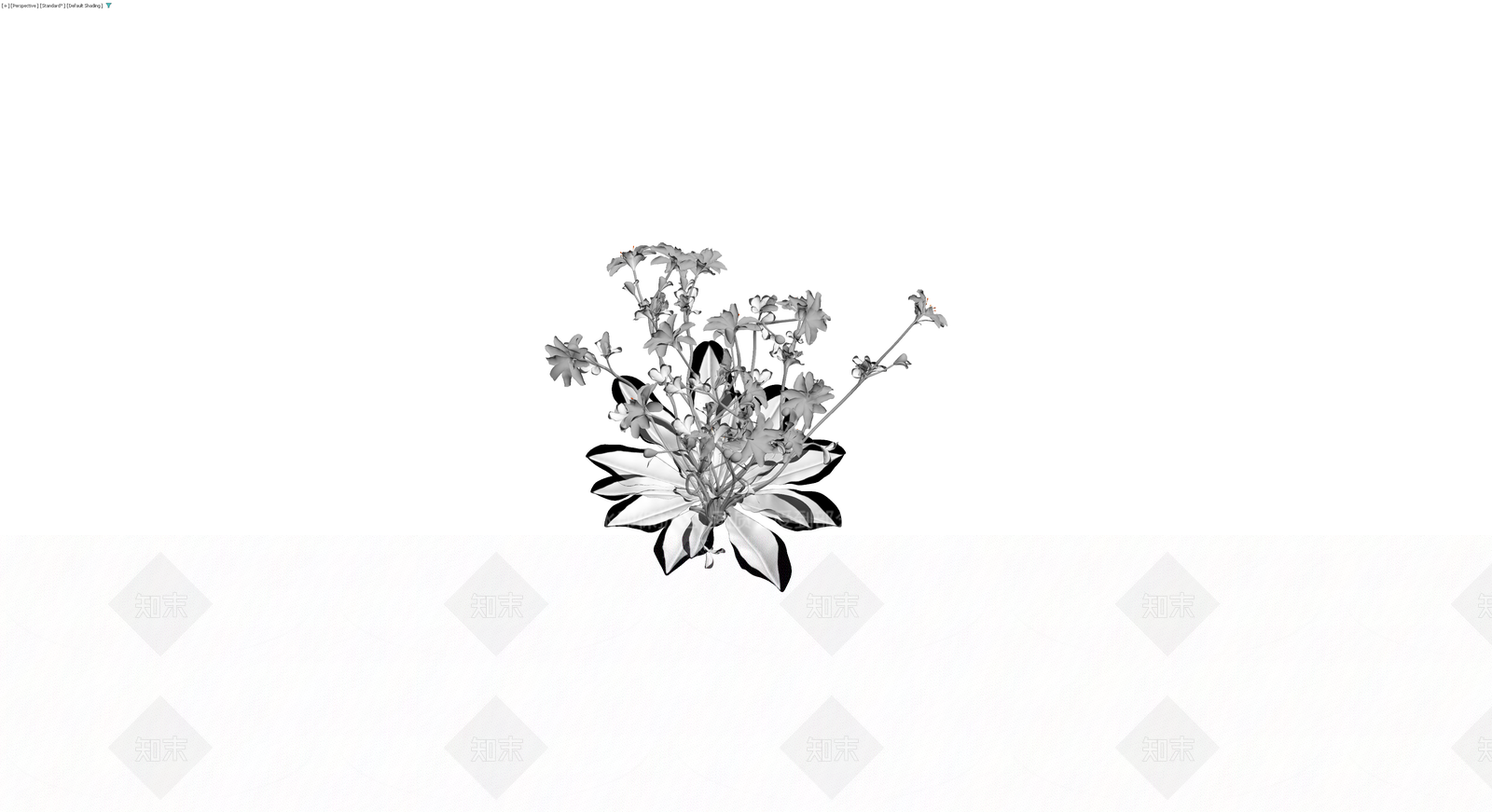 灰模花卉盆栽组合3D模型下载【ID:1230534427】