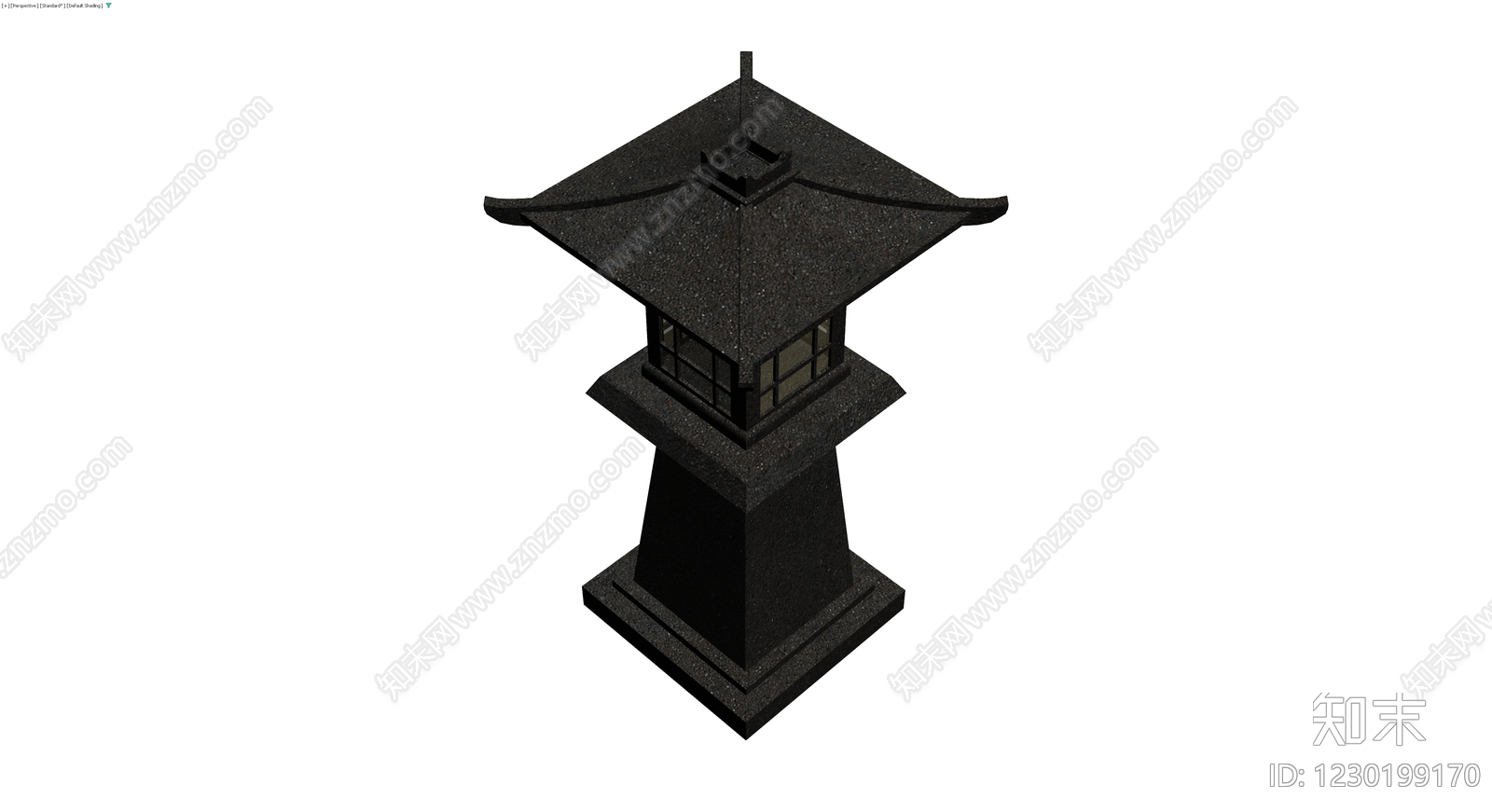 黑色石质景观灯3D模型下载【ID:1230199170】
