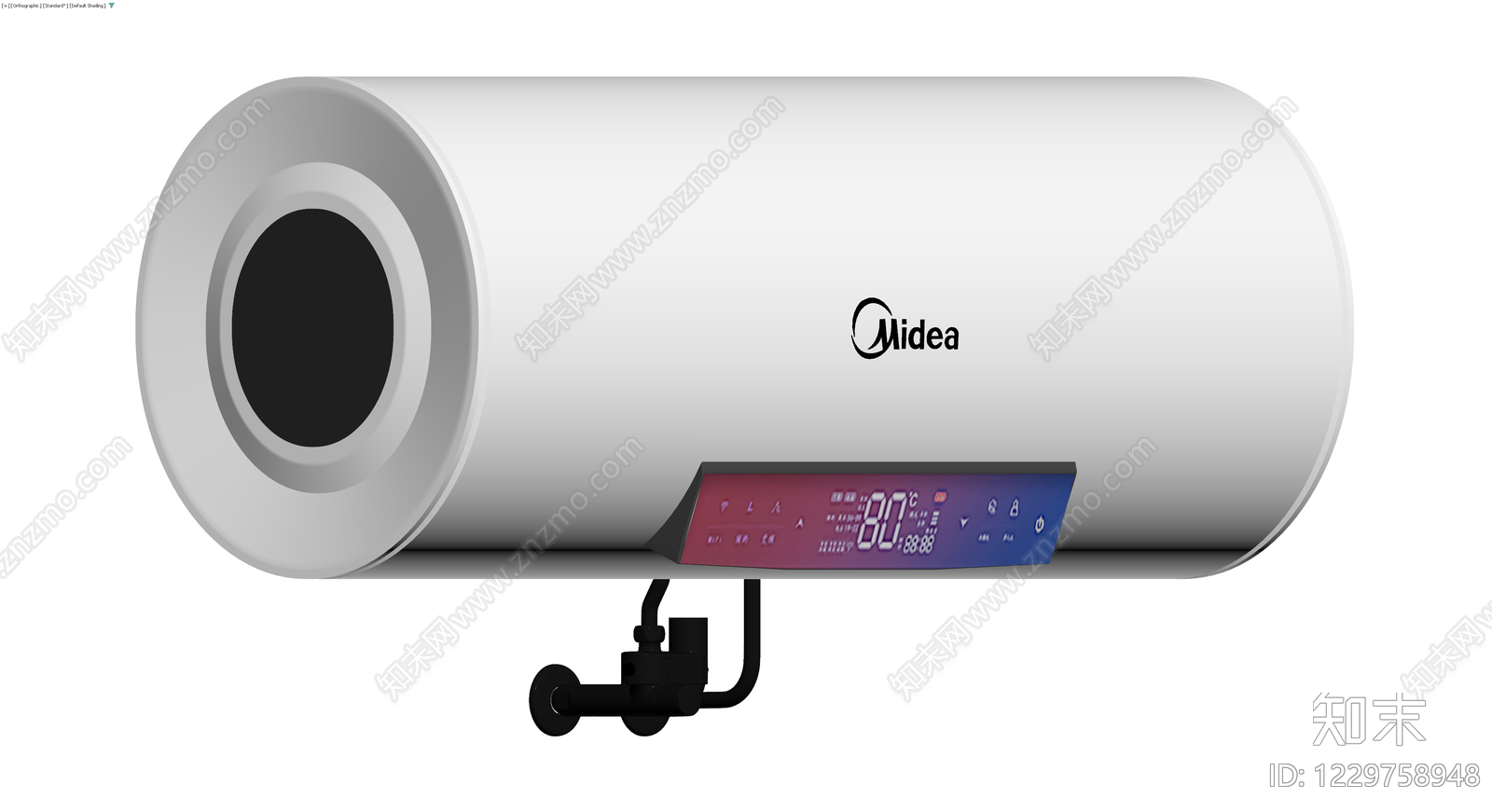 美的品牌白色电热水器3D模型下载【ID:1229758948】